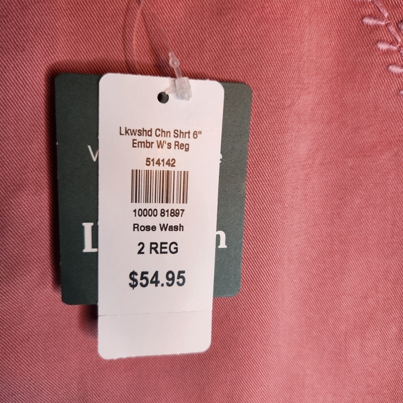 NWT L.L. Bean Favorite Fit 6" Pink Chino Shorts, Size 2 - Picture 2 of 7